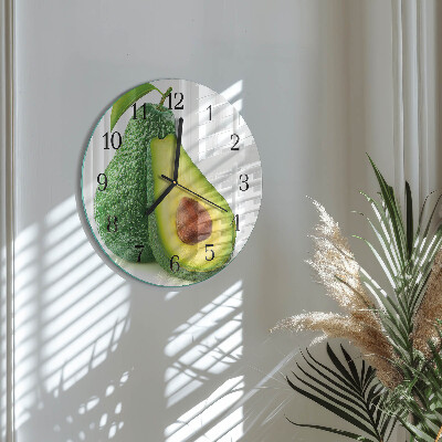 Wanduhr rund Avocado