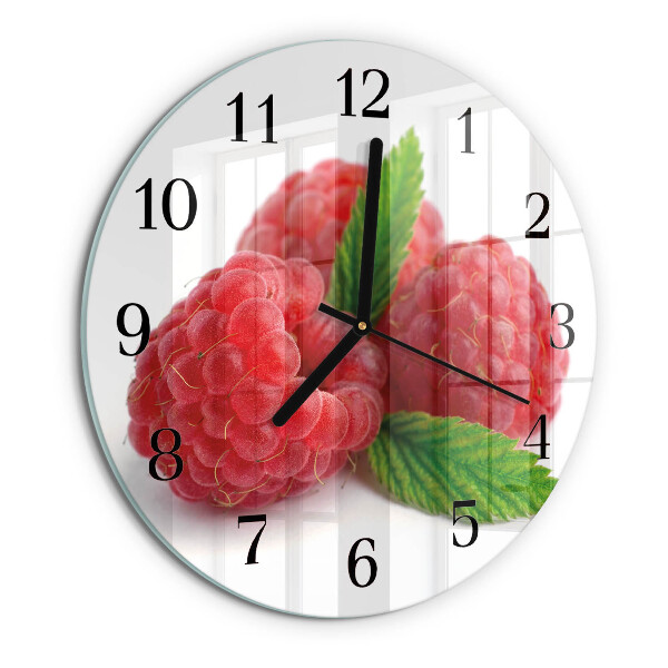 Wanduhr rund Himbeeren