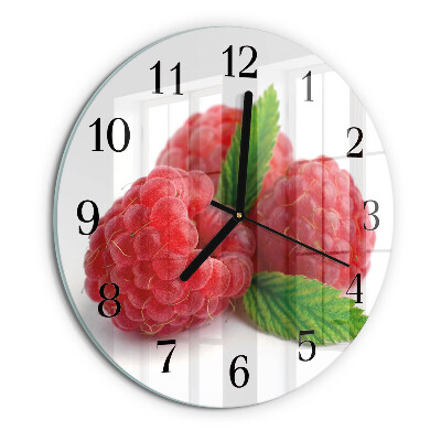 Wanduhr rund Himbeeren