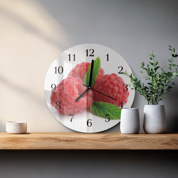 Wanduhr rund Himbeeren
