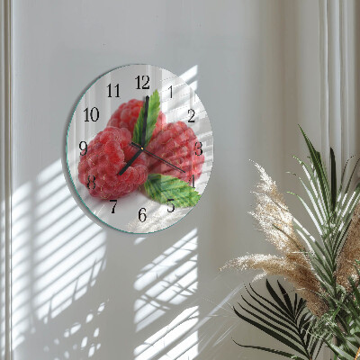 Wanduhr rund Himbeeren