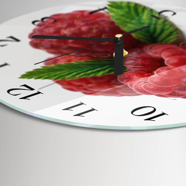 Wanduhr rund Himbeeren
