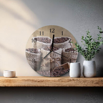 Wanduhr rund Kaffeebohnen