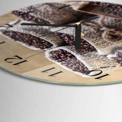 Wanduhr rund Kaffeebohnen