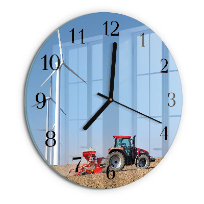 Wanduhr rund Traktorenfeld