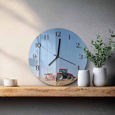 Wanduhr rund Traktorenfeld