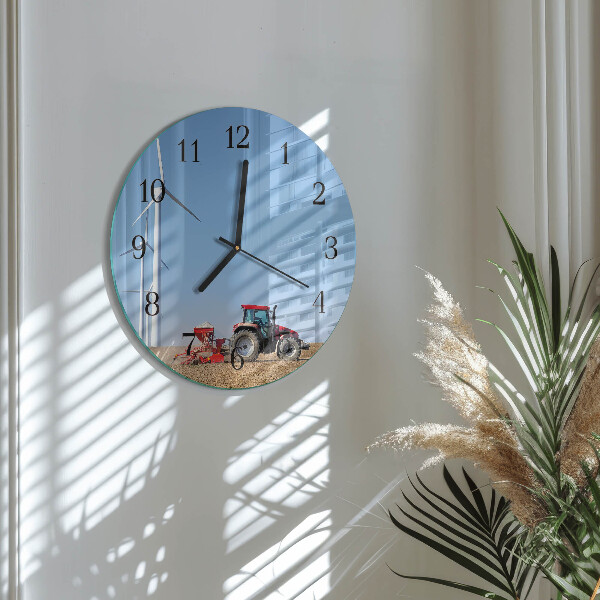 Wanduhr rund Traktorenfeld