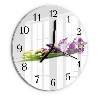 Wanduhr rund Blumen