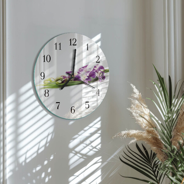Wanduhr rund Blumen