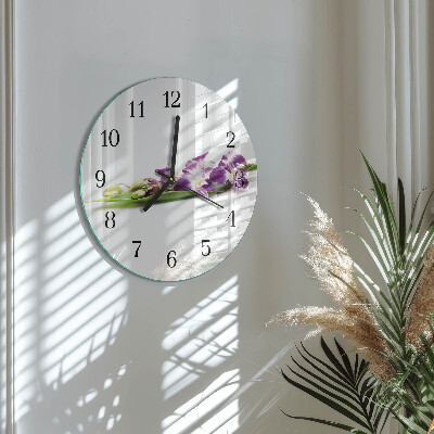 Wanduhr rund Blumen