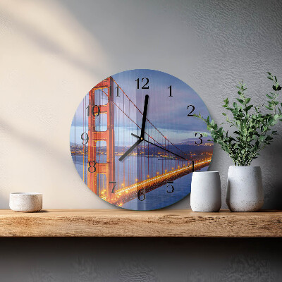 Wanduhr rund Golden Gate