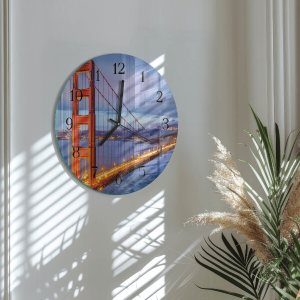 Wanduhr rund Golden Gate