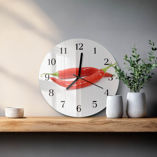 Wanduhr rund Chili-Pfeffer