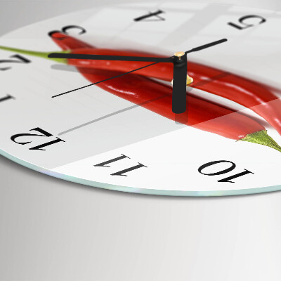 Wanduhr rund Chili-Pfeffer