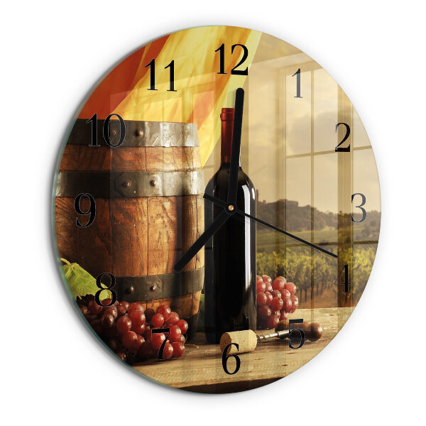 Wanduhr rund Weinfass