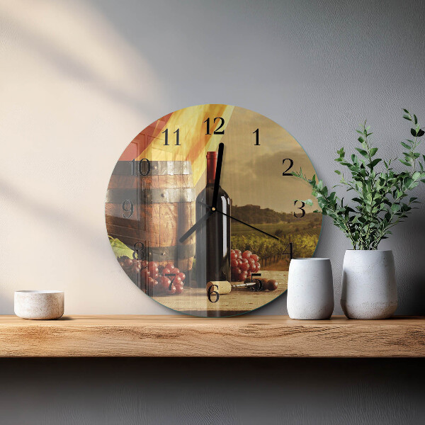 Wanduhr rund Weinfass