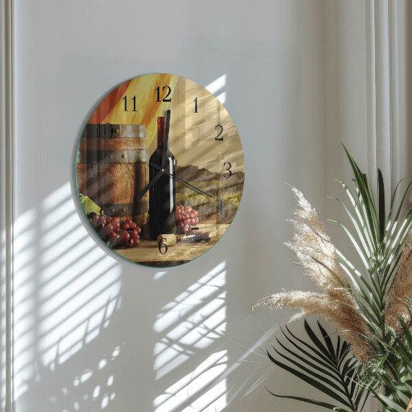 Wanduhr rund Weinfass