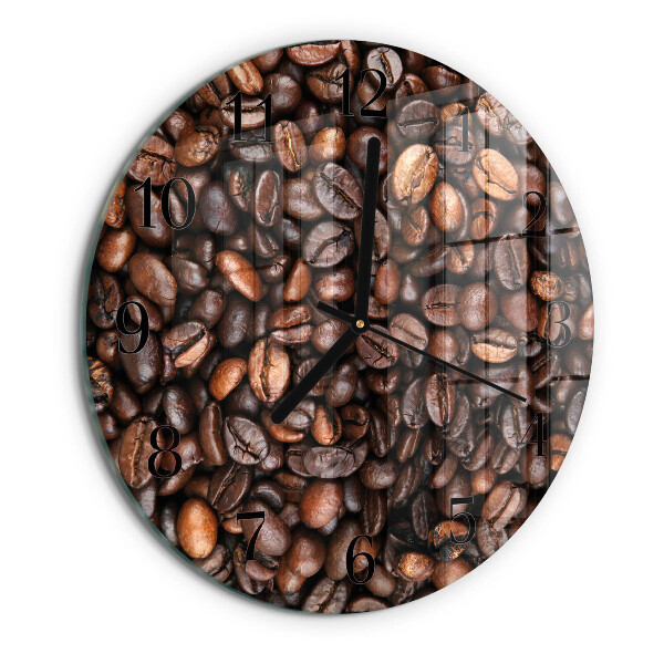 Wanduhr rund Kaffeebohnen