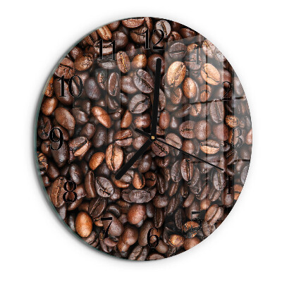 Wanduhr rund Kaffeebohnen