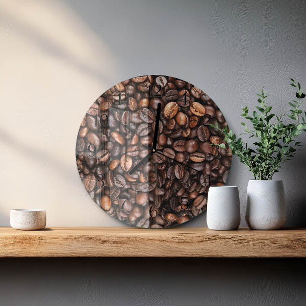 Wanduhr rund Kaffeebohnen