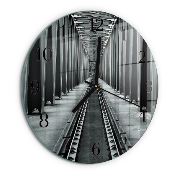 Wanduhr rund Eisenbahnschienen