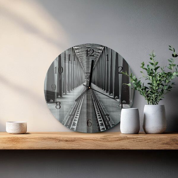 Wanduhr rund Eisenbahnschienen