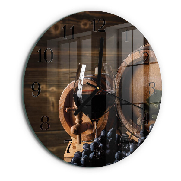 Wanduhr rund Weinfass