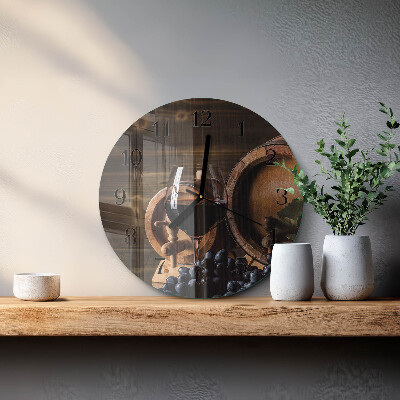 Wanduhr rund Weinfass