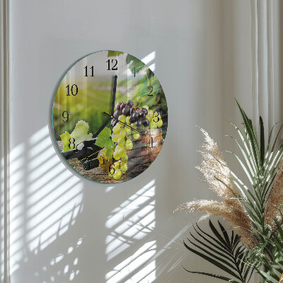Wanduhr rund Traubenwein
