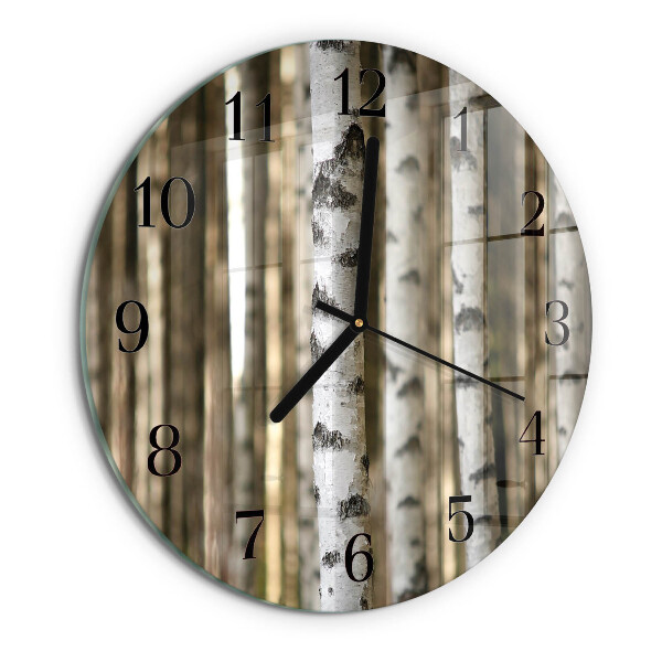 Wanduhr rund Birken