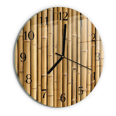 Wanduhr rund Bambus