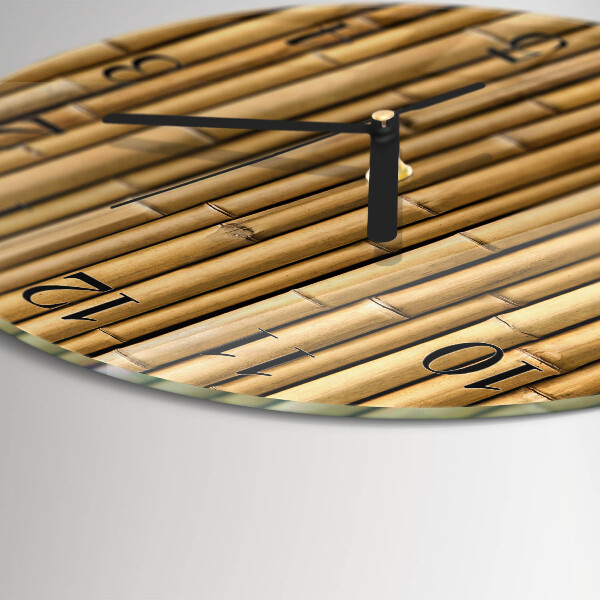 Wanduhr rund Bambus