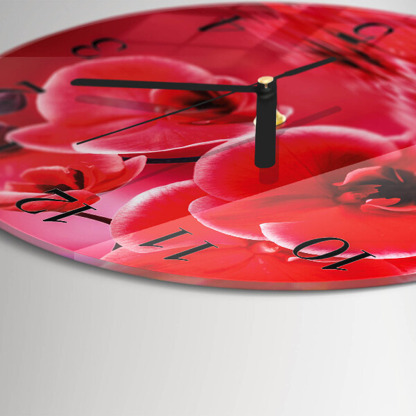 Wanduhr rund Orchidee