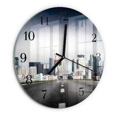 Wanduhr rund Road City