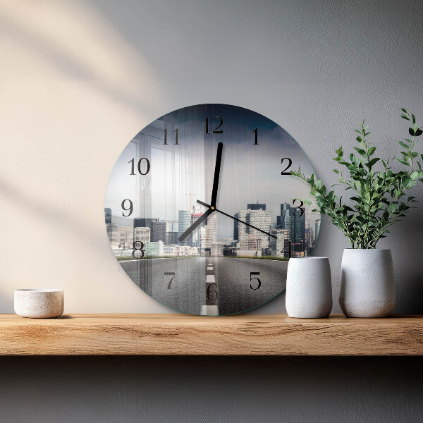Wanduhr rund Road City
