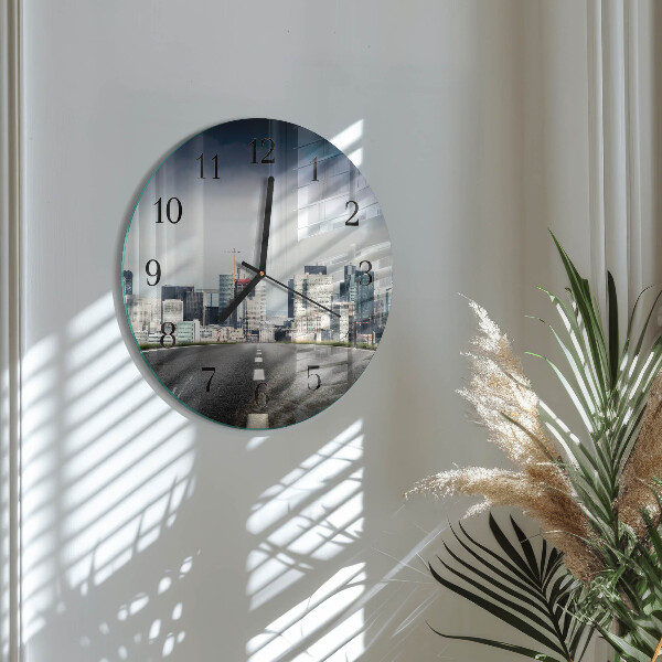 Wanduhr rund Road City