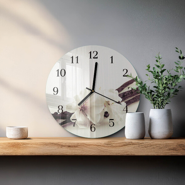 Wanduhr rund Vanille