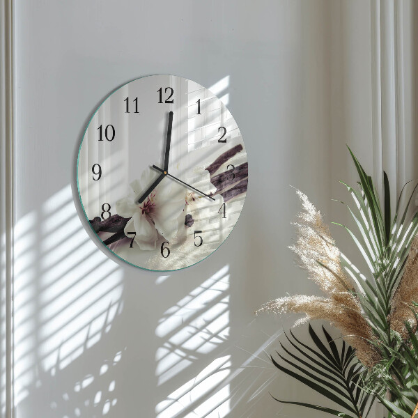 Wanduhr rund Vanille