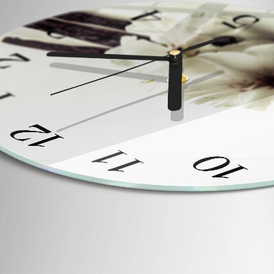 Wanduhr rund Vanille