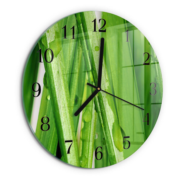 Wanduhr rund Gras