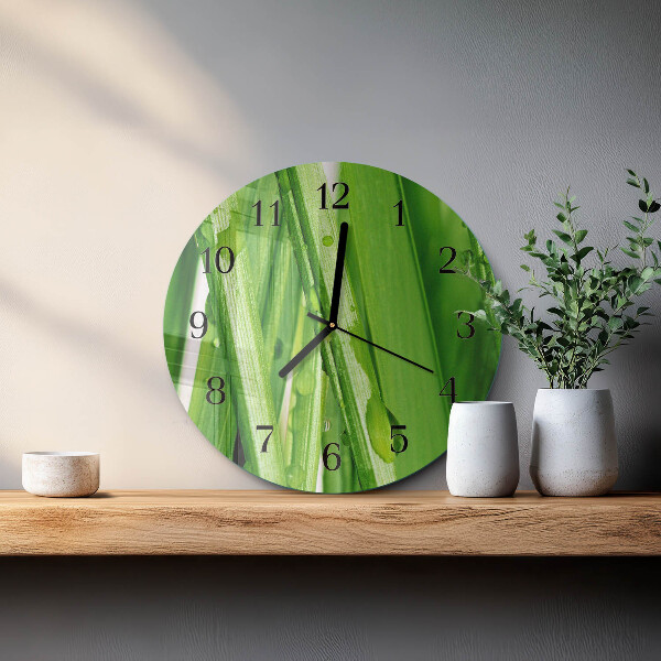 Wanduhr rund Gras