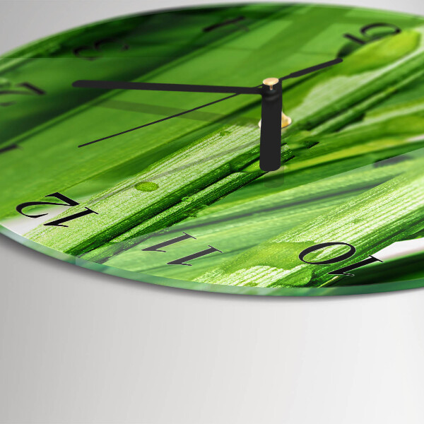 Wanduhr rund Gras