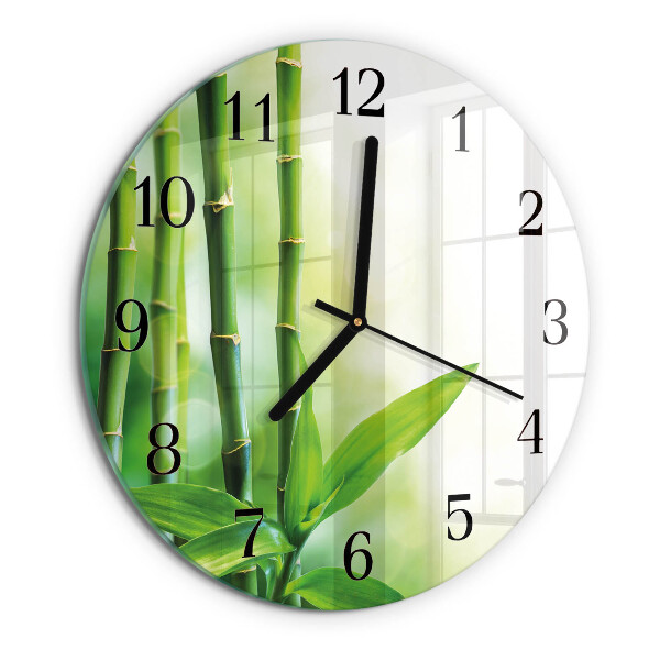 Wanduhr rund Bambus