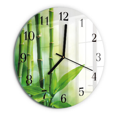 Wanduhr rund Bambus