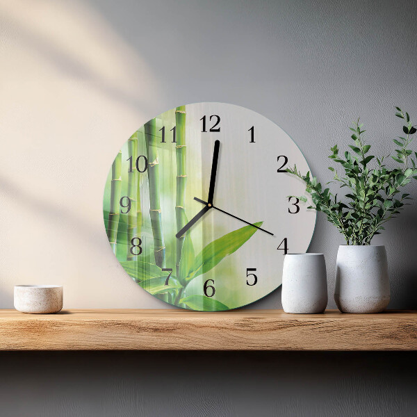 Wanduhr rund Bambus