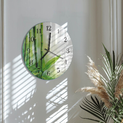 Wanduhr rund Bambus