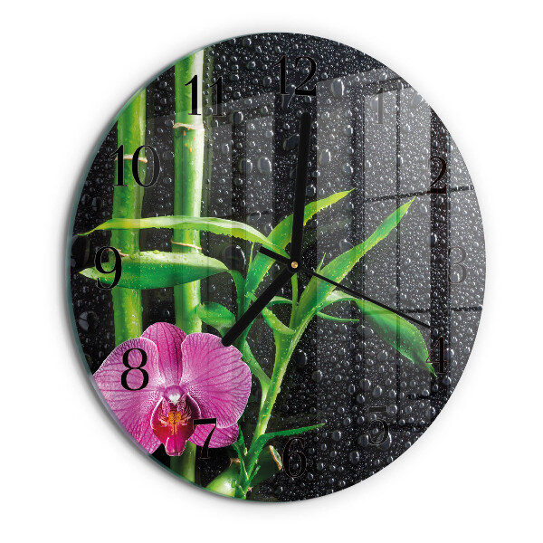 Wanduhr rund Bamboo Spa