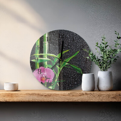 Wanduhr rund Bamboo Spa