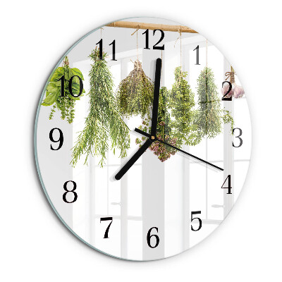 Wanduhr rund Kräuter
