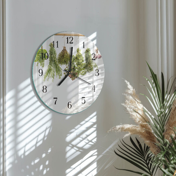 Wanduhr rund Kräuter